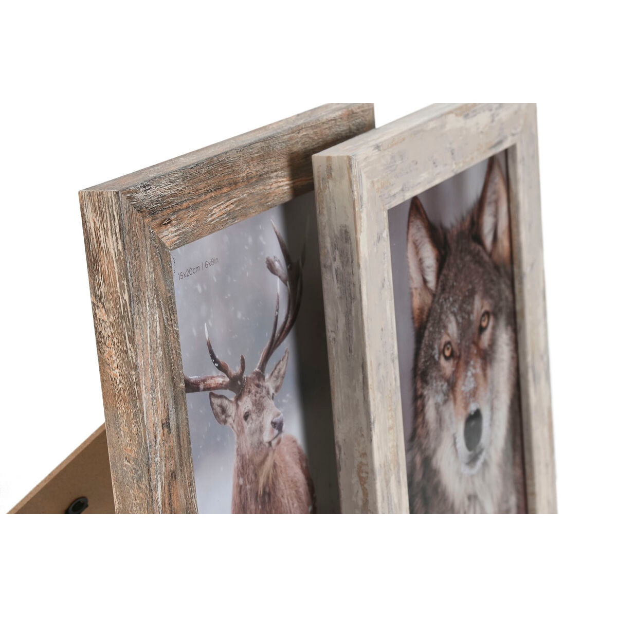 Photo frame Home ESPRIT White Natural Crystal polystyrene Scandinavian 19,5 x 2 x 24,5 cm (2 Units)-2