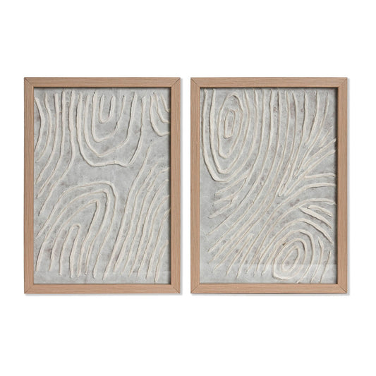 Set of 2 pictures Home ESPRIT Paper Crystal 25 x 2 x 35 cm-0