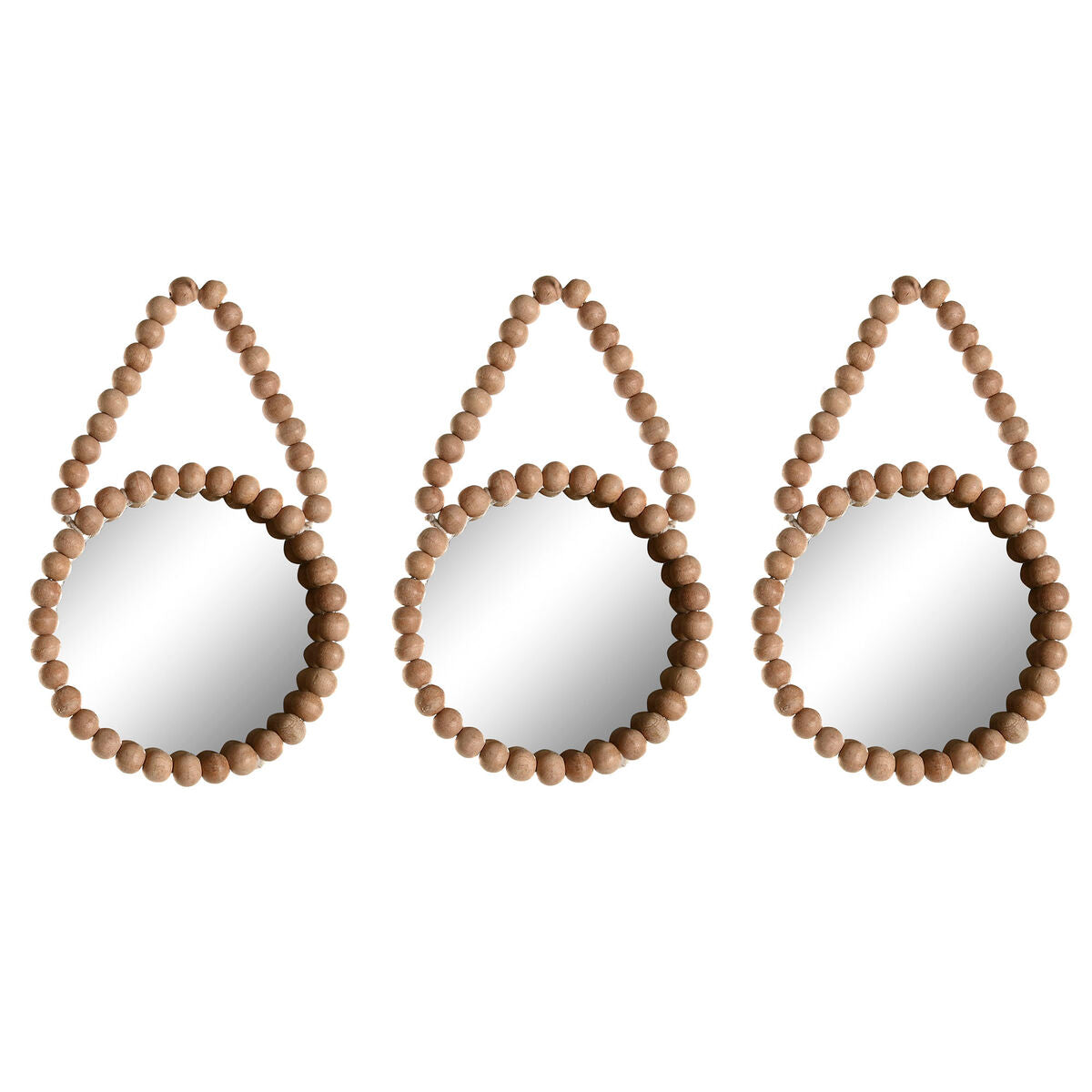 Mirror Set Home ESPRIT Natural Scandi 15 x 1 x 24 cm (3 Pieces)-0
