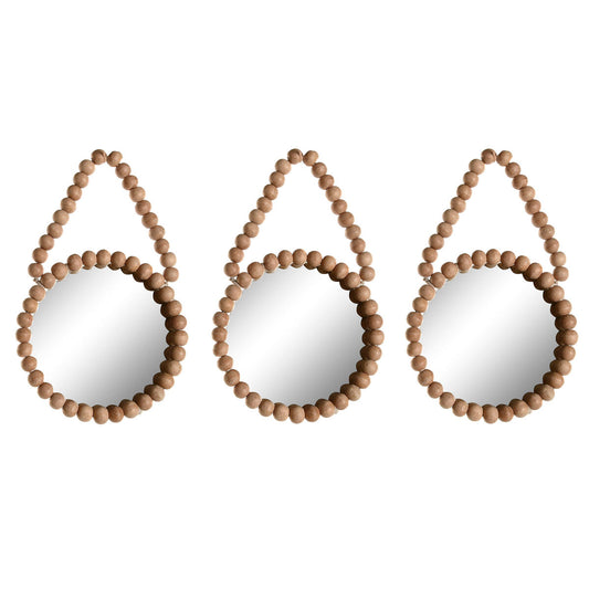 Mirror Set Home ESPRIT Natural Scandi 15 x 1 x 24 cm (3 Pieces)-0