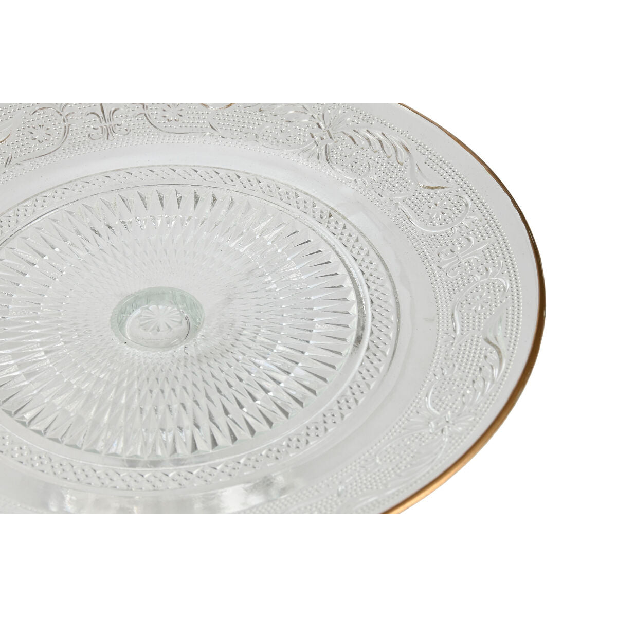 Flat Plate Home ESPRIT Transparent Golden Crystal 23 x 23 x 8 cm-3