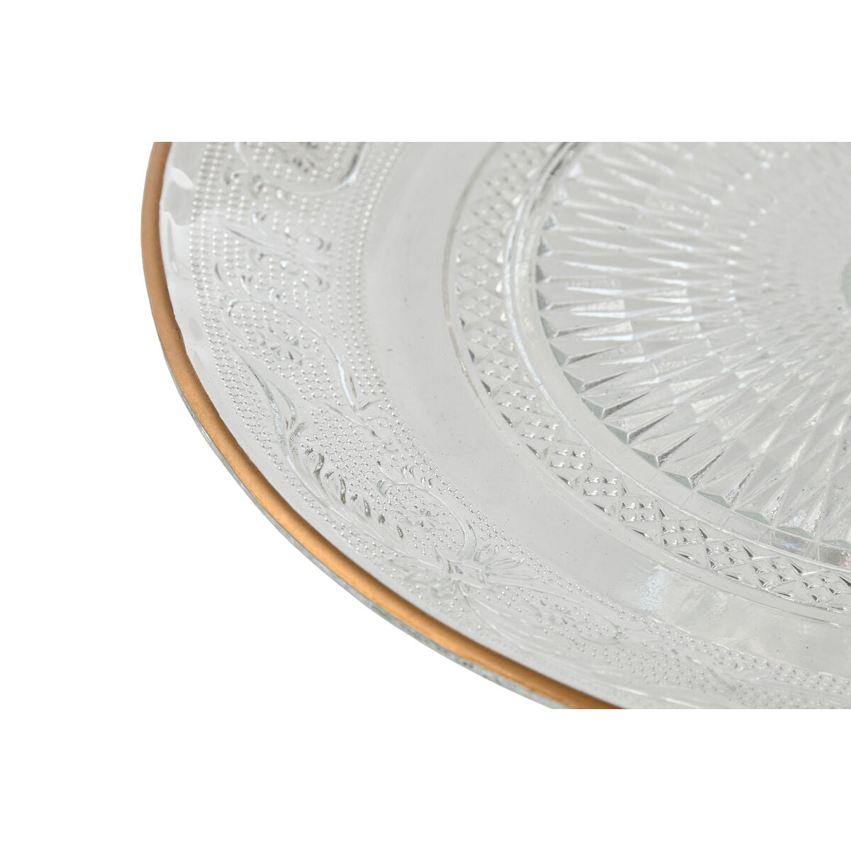 Flat Plate Home ESPRIT Transparent Golden Crystal 23 x 23 x 8 cm-2
