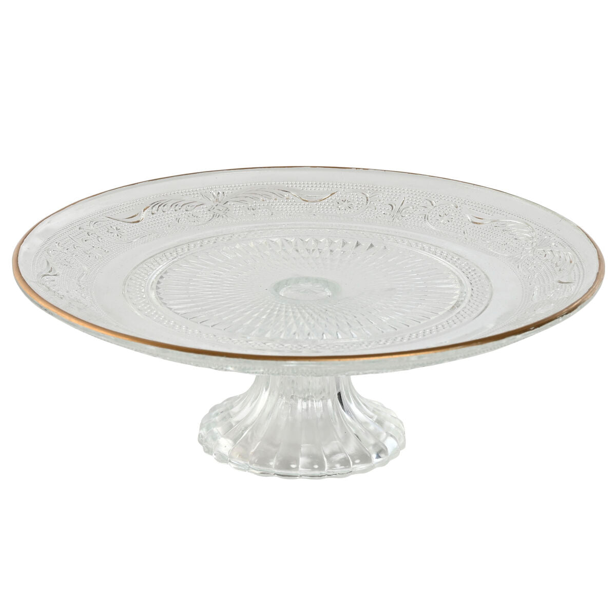 Flat Plate Home ESPRIT Transparent Golden Crystal 23 x 23 x 8 cm-0