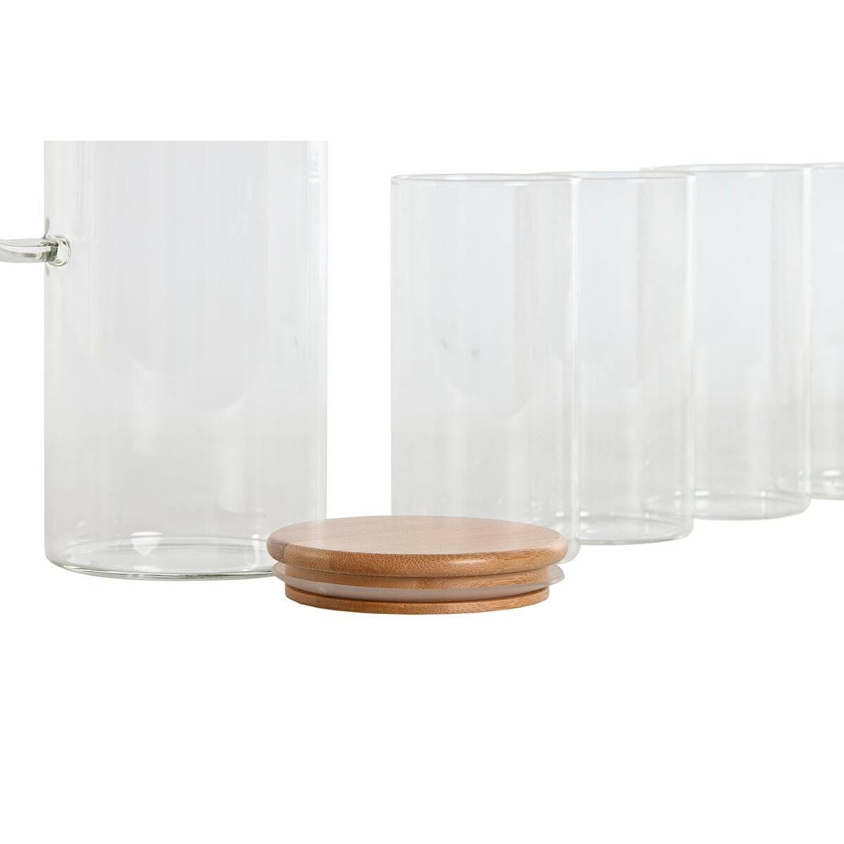 Set of glasses Home ESPRIT Transparent Bamboo Borosilicate Glass 210 ml-3