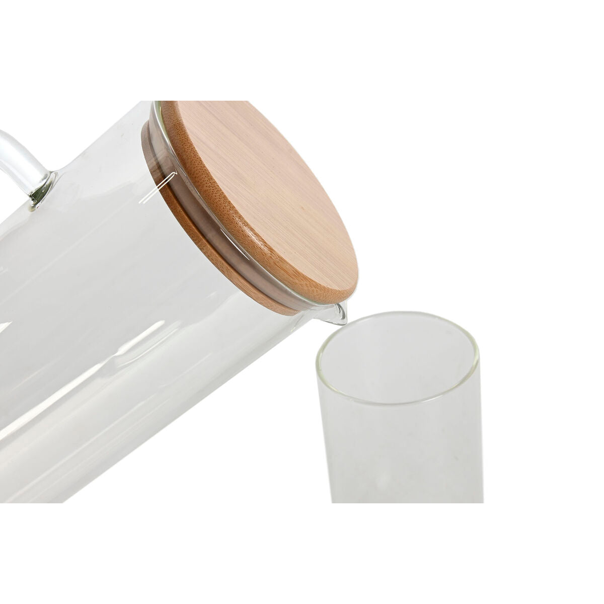 Set of glasses Home ESPRIT Transparent Bamboo Borosilicate Glass 210 ml-1