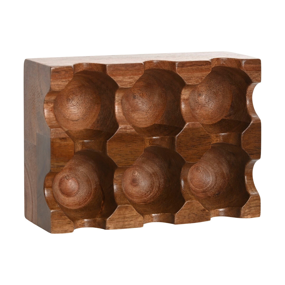 Egg cup Home ESPRIT Natural Acacia 15 x 10 x 4 cm-2
