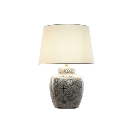 Desk lamp Home ESPRIT White Beige Ceramic 50 W 220 V 43,5 x 43,5 x 61 cm-1