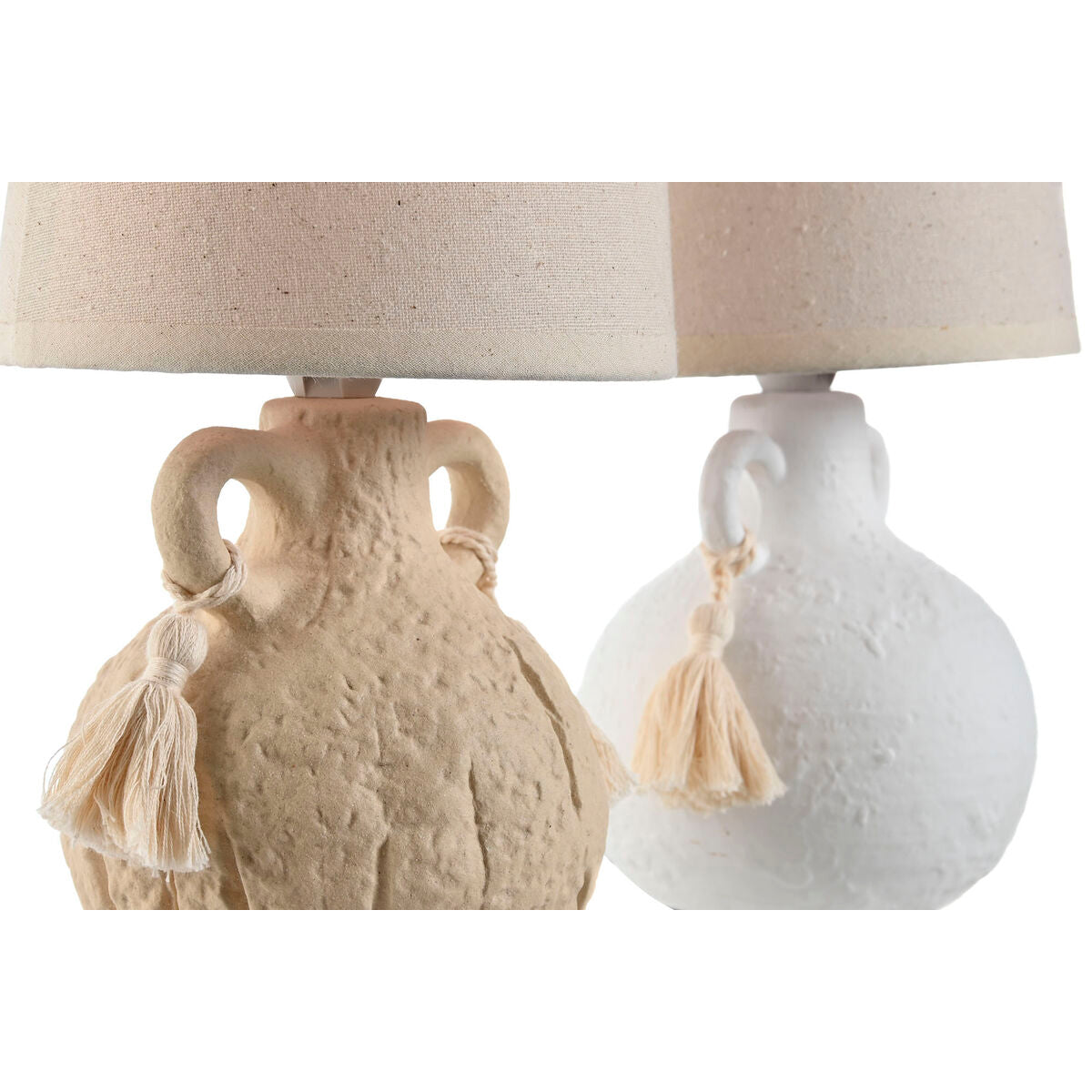 Desk lamp Home ESPRIT White Beige Ceramic 220 V 15 x 15 x 28 cm (2 Units)-3