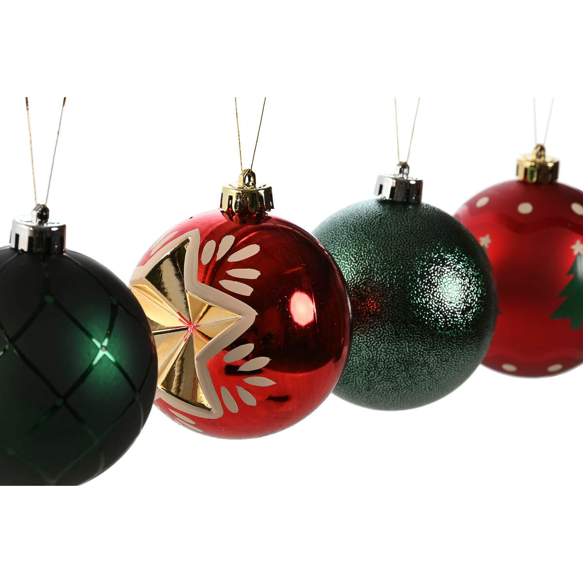 Christmas Baubles Home ESPRIT Red Golden Polyethylene 32,5 x 8 x 32,5 cm (16 Pieces)-2