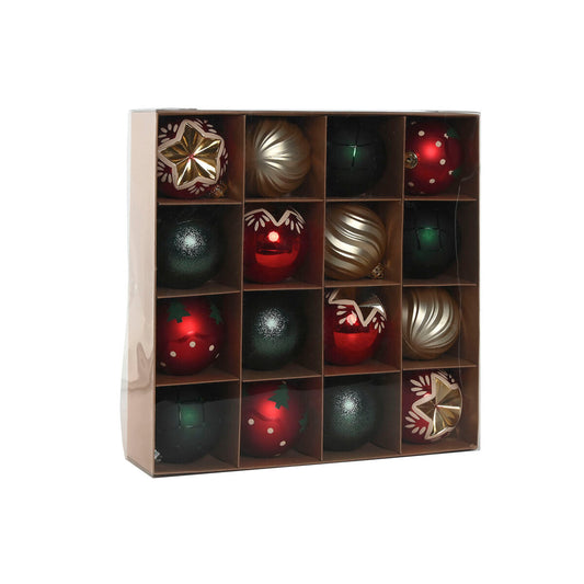 Christmas Baubles Home ESPRIT Red Golden Polyethylene 32,5 x 8 x 32,5 cm (16 Pieces)-1