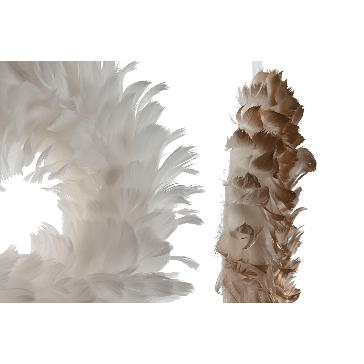 Advent wreathe Home ESPRIT White Golden Feather 30 x 7 x 30 cm (2 Units)-2
