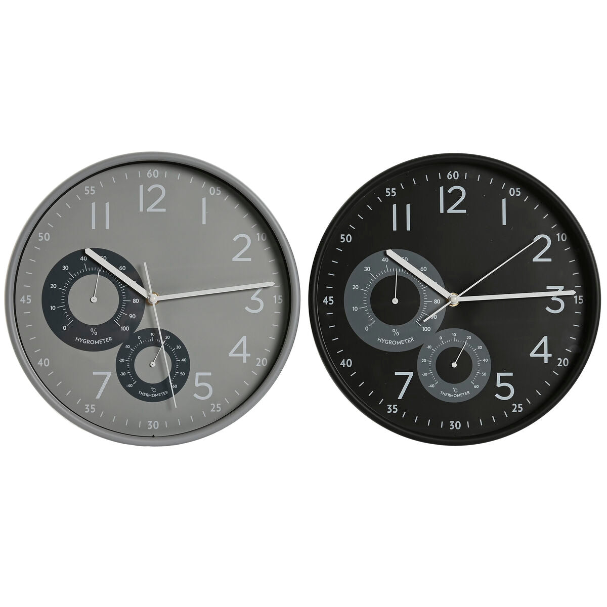 Wall Clock Home ESPRIT Black Grey PVC 30 x 4,7 x 30 cm (2 Units)-0