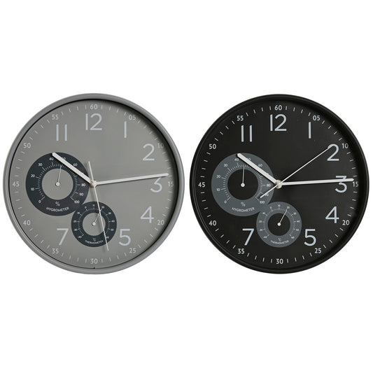 Wall Clock Home ESPRIT Black Grey PVC 30 x 4,7 x 30 cm (2 Units)-0