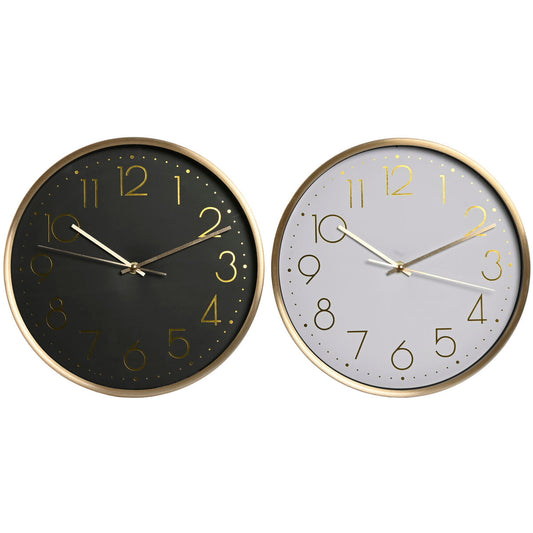 Wall Clock Home ESPRIT White Black Aluminium 30 x 4,3 x 30 cm (2 Units)-0
