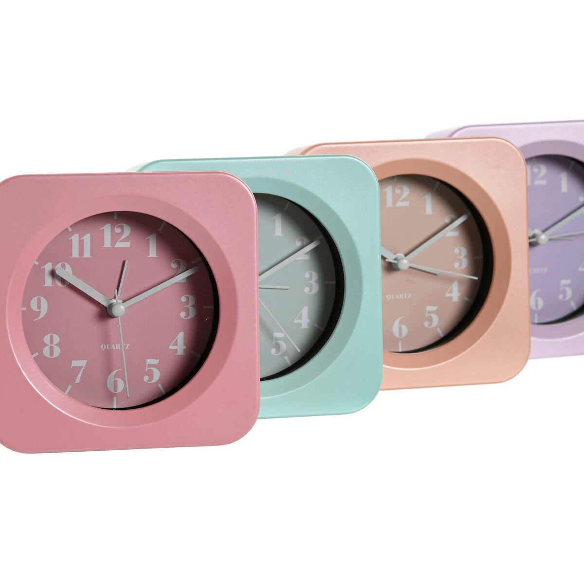 Table clock Home ESPRIT Green Pink Coral Lilac (4 Units)-2