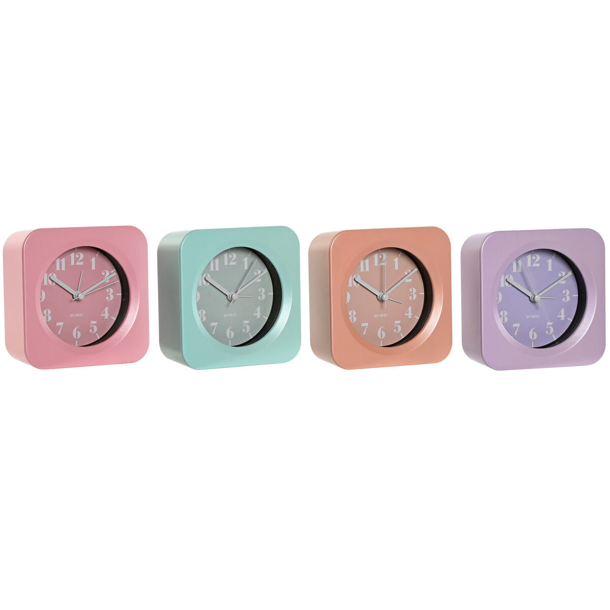 Table clock Home ESPRIT Green Pink Coral Lilac (4 Units)-0