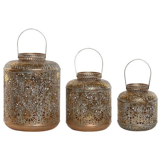 Table Mat Set Home ESPRIT Golden Metal 24 x 24 x 32 cm-0