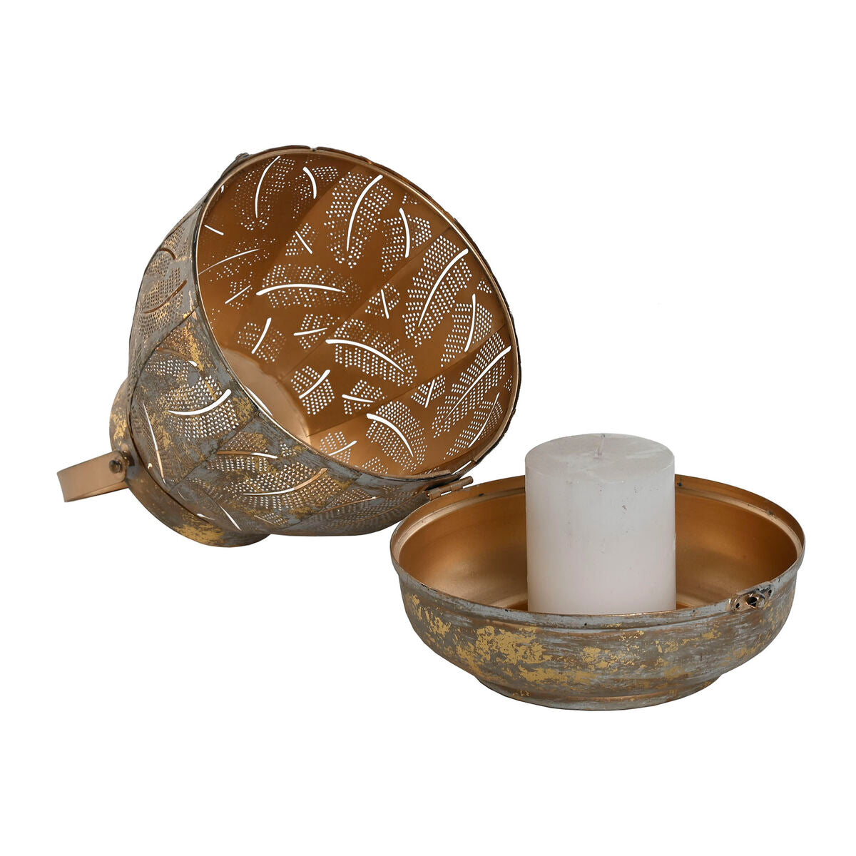 Table Mat Set Home ESPRIT Golden Metal 25 x 25 x 28 cm-2