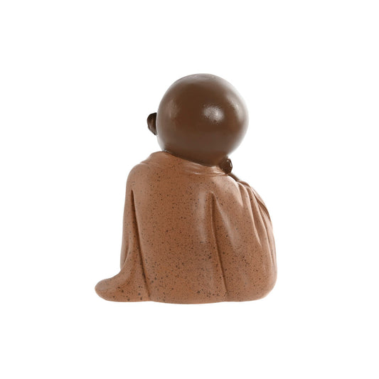 Decorative Figure Home ESPRIT Orange Coral Lime Resin Monk Oriental 10,5 x 9 x 13,5 cm (3 Units)-1