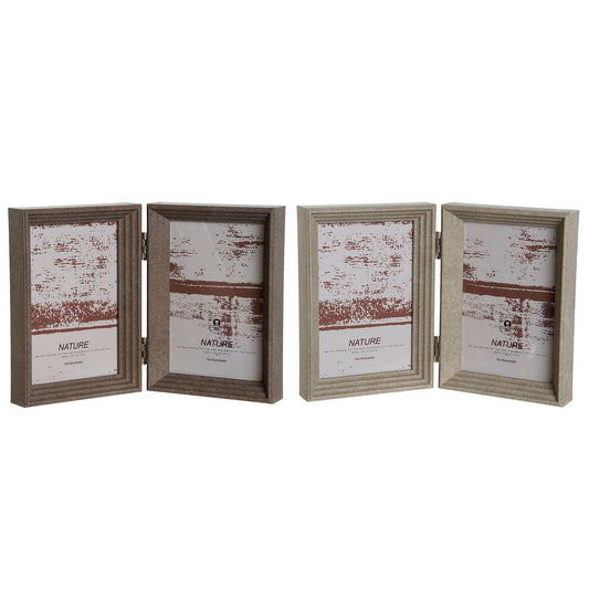 Photo frame Home ESPRIT Brown Beige Crystal polystyrene Urban 25 x 3 x 18 cm (2 Units)-0