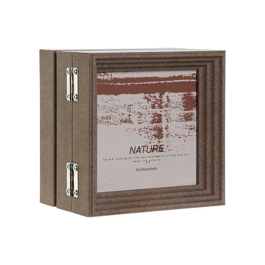 Photo frame Home ESPRIT Brown Beige Crystal polystyrene 38 X 3 X 12 cm (2 Units)-1