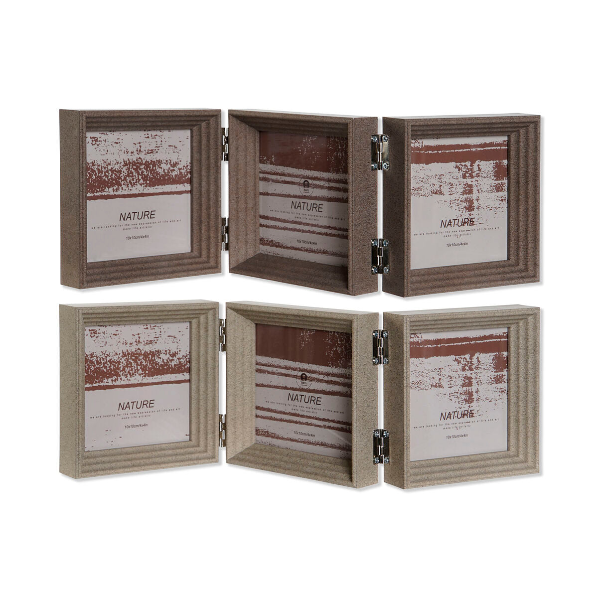 Photo frame Home ESPRIT Brown Beige Crystal polystyrene 38 X 3 X 12 cm (2 Units)-0