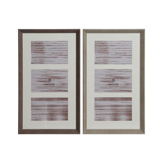 Photo frame Home ESPRIT White Brown Grey Crystal polystyrene Urban 23 X 3 X 41 cm (2 Units)-0