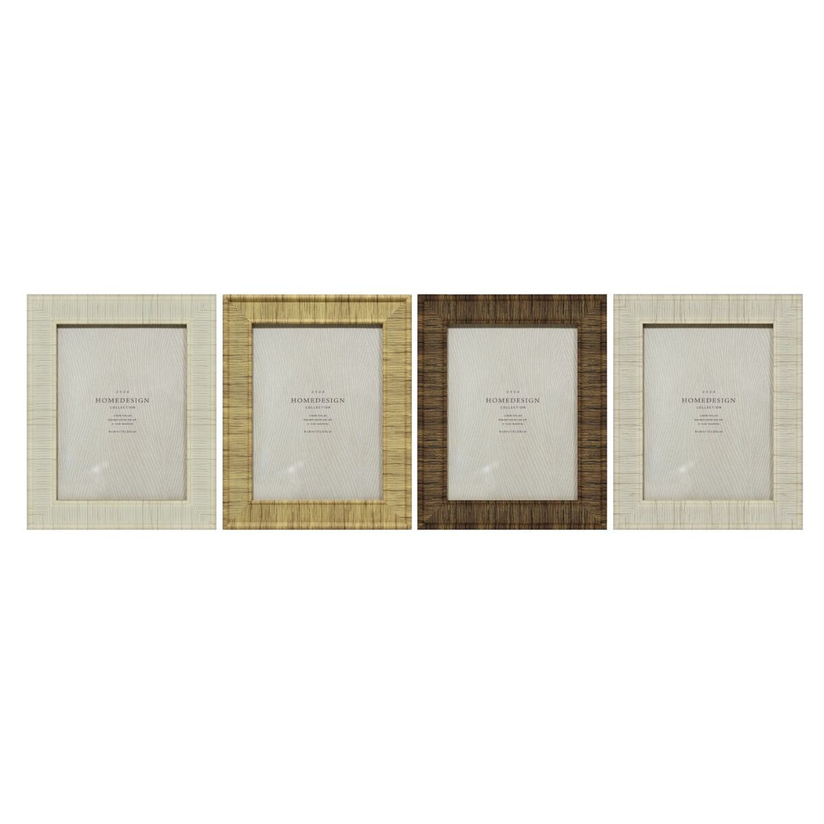 Photo frame Home ESPRIT Beige Natural Crystal polystyrene Scandinavian 20,5 x 2 x 25,5 cm (4 Units)-0