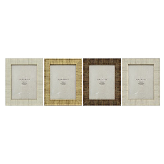 Photo frame Home ESPRIT Beige Natural Crystal polystyrene Scandinavian 20,5 x 2 x 25,5 cm (4 Units)-0