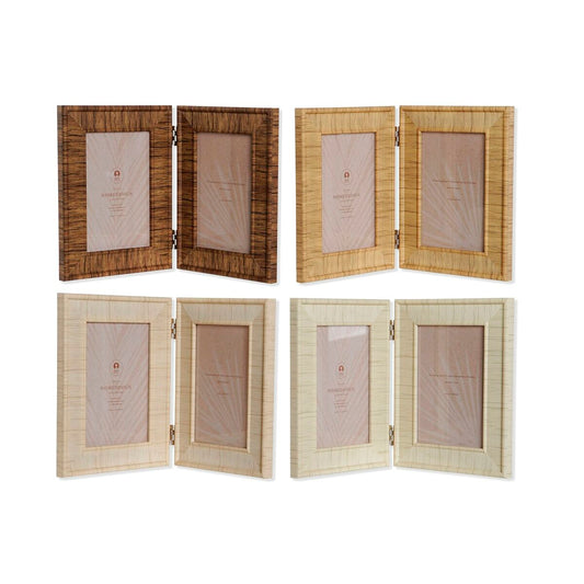 Photo frame Home ESPRIT Brown Beige Natural Ivory Crystal polystyrene Scandinavian 31 X 2 X 21 cm (4 Units)-0