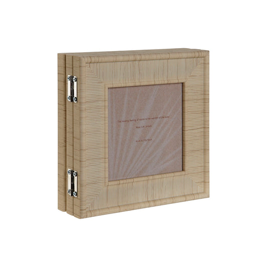 Photo frame Home ESPRIT Brown Beige Natural Ivory Crystal polystyrene 47 X 2 X 16 cm (4 Units)-1