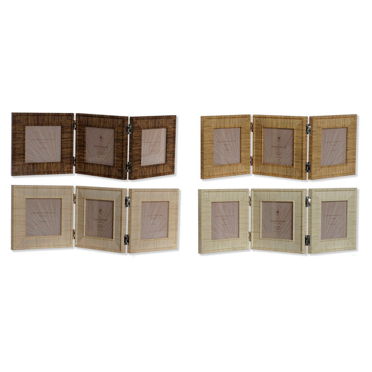 Photo frame Home ESPRIT Brown Beige Natural Ivory Crystal polystyrene 47 X 2 X 16 cm (4 Units)-0