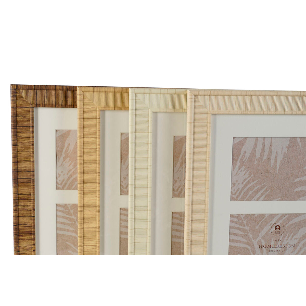 Photo frame Home ESPRIT White Brown Beige Natural Crystal polystyrene Scandinavian 26 X 2 X 44 cm (4 Units)-2