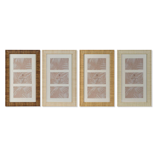 Photo frame Home ESPRIT White Brown Beige Natural Crystal polystyrene Scandinavian 26 X 2 X 44 cm (4 Units)-0