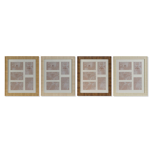 Photo frame Home ESPRIT Brown Beige Natural Ivory Crystal polystyrene Scandinavian 34 X 2 X 38 cm (4 Units)-0