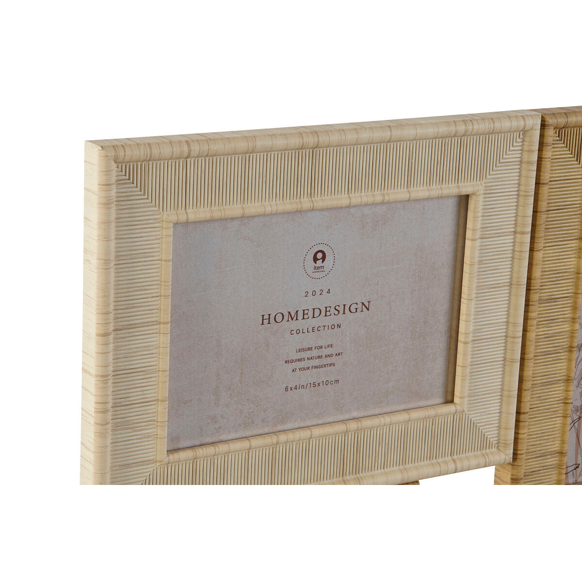 Photo frame Home ESPRIT Beige Natural Crystal polystyrene Scandinavian 36 X 2 X 36 cm-3