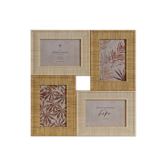 Photo frame Home ESPRIT Beige Natural Crystal polystyrene Scandinavian 36 X 2 X 36 cm-0