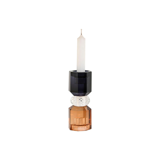 Candleholder Home ESPRIT Grey Amber Crystal 5,5 X 5,5 X 14,7 cm-1