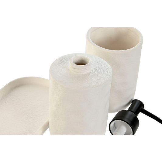 Bath Set Home ESPRIT White ABS Dolomite 17,5 x 9,5 x 18 cm 3 Pieces-1