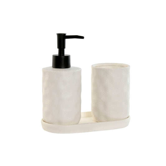 Bath Set Home ESPRIT White ABS Dolomite 17,5 x 9,5 x 18 cm 3 Pieces-0