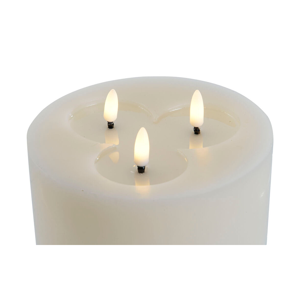LED Candle Home ESPRIT Beige 15 x 15 x 7 cm (AA)-3