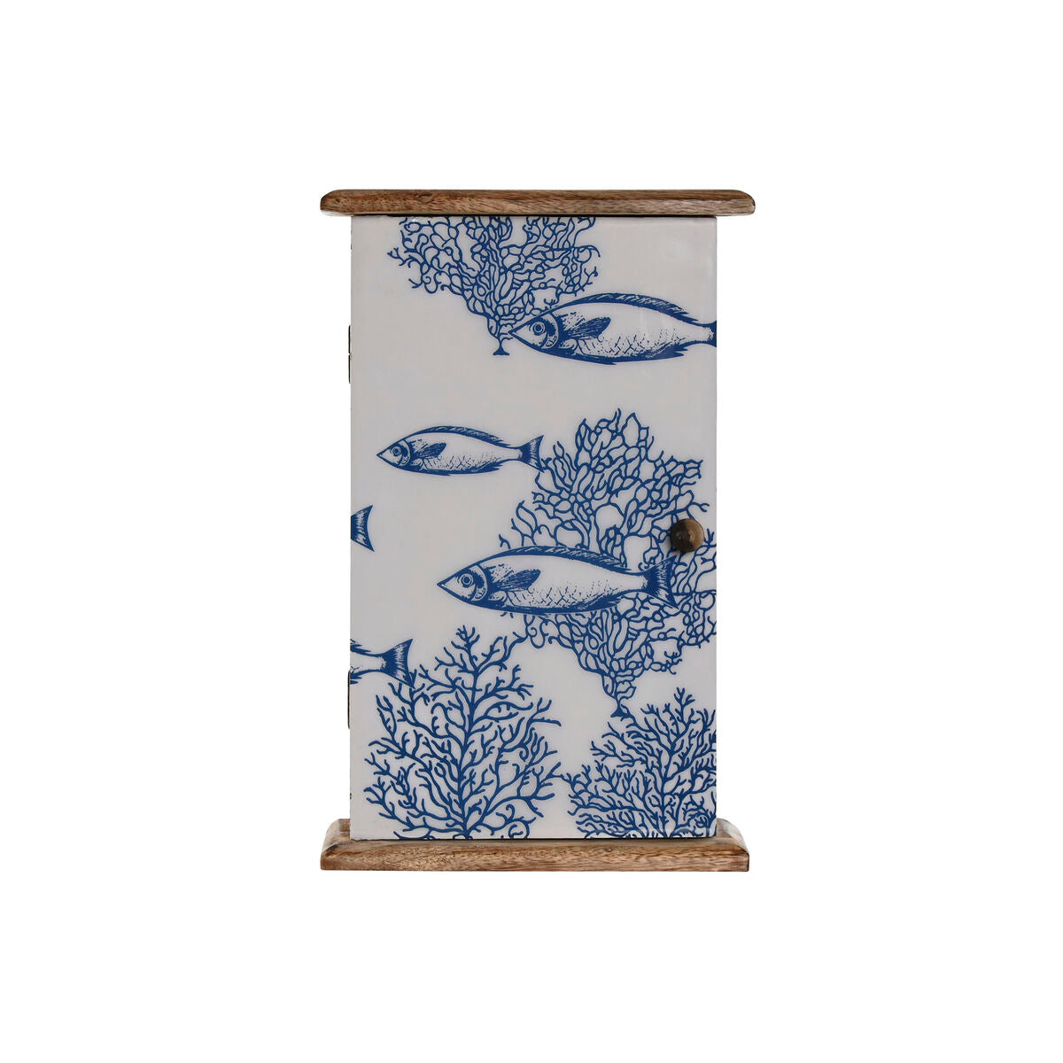 Key cupboard Home ESPRIT Blue White Natural 18 x 7,5 x 28 cm-0