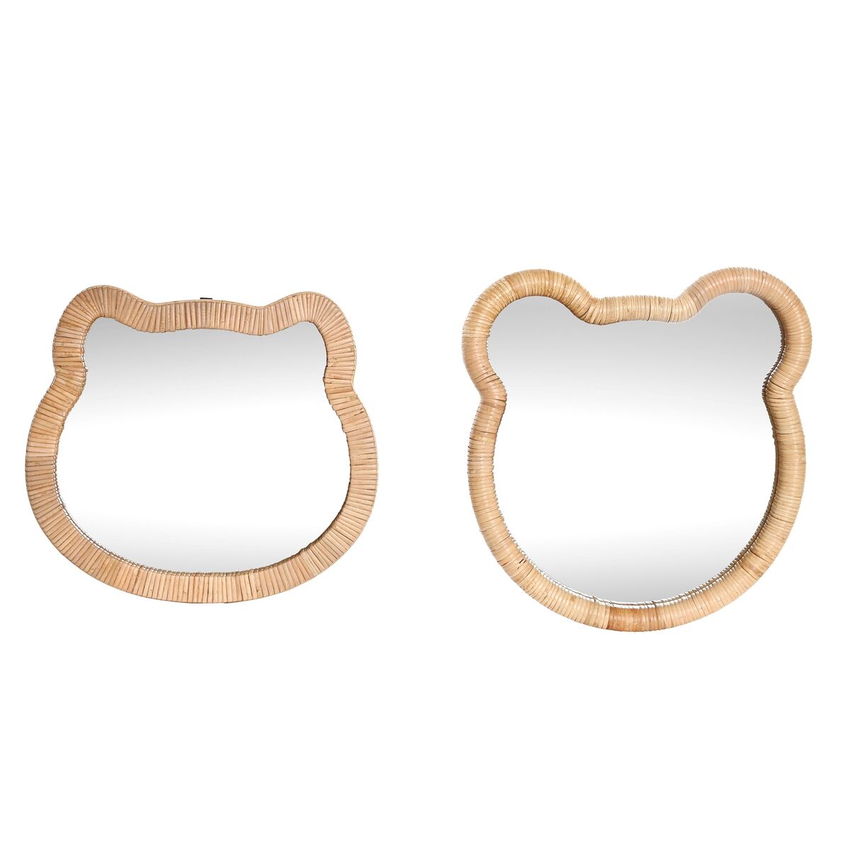 Wall mirror Home ESPRIT Natural 40 x 3 x 42 cm 40 x 3 x 43 cm (2 Units)-0
