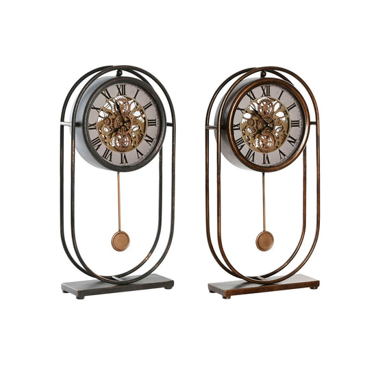 Table clock Home ESPRIT Black Golden Vintage (2 Units)-0