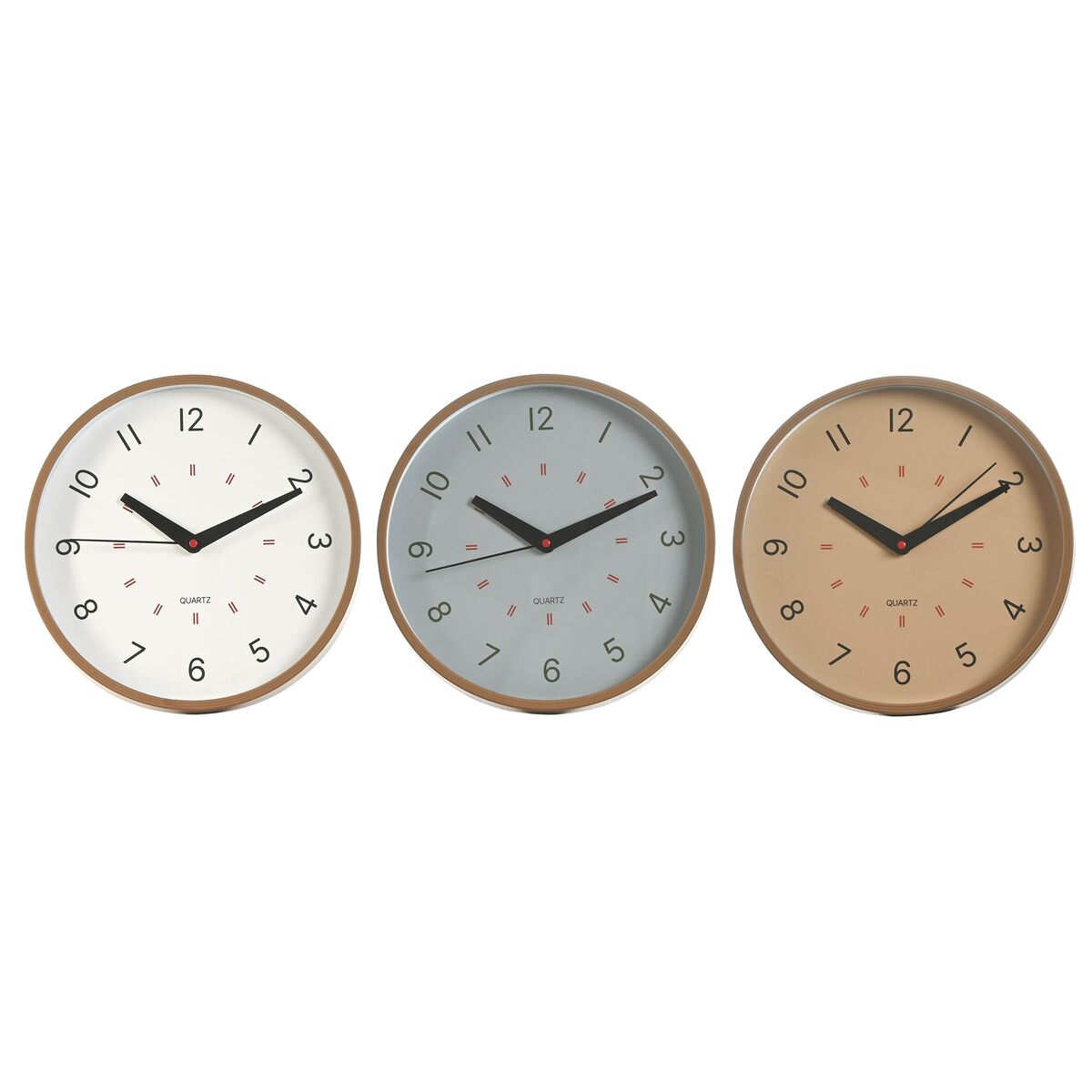 Wall Clock Home ESPRIT White Beige Grey PVC 30 x 4 x 30 cm (3 Units)-0