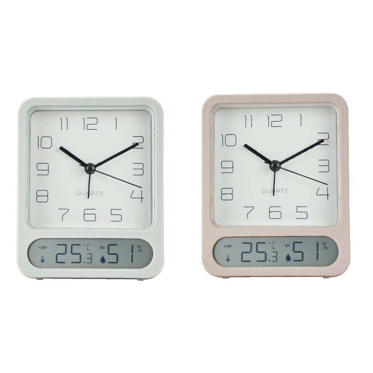 Table clock Home ESPRIT White (2 Units)-2