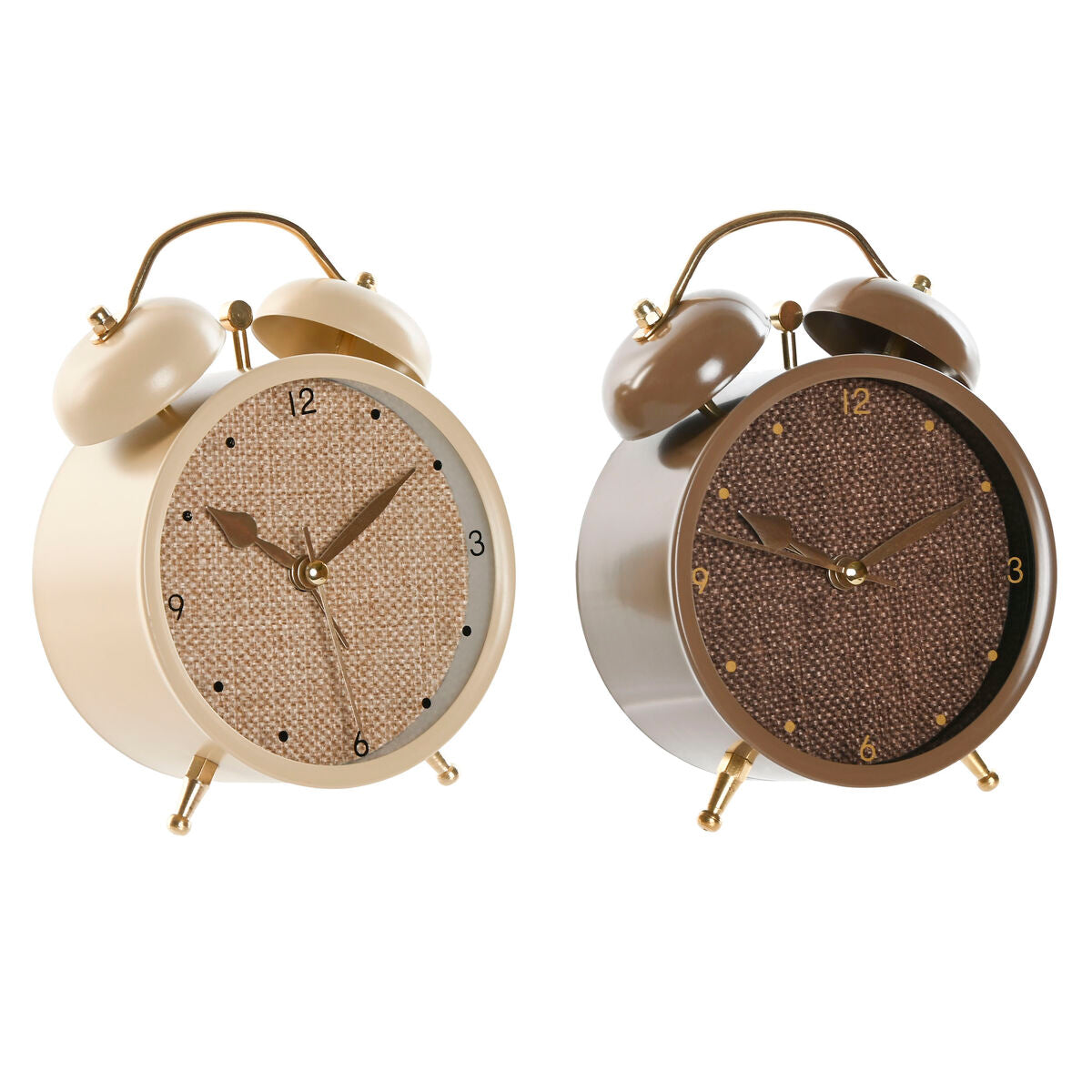 Table clock Home ESPRIT Brown Beige (2 Units)-0
