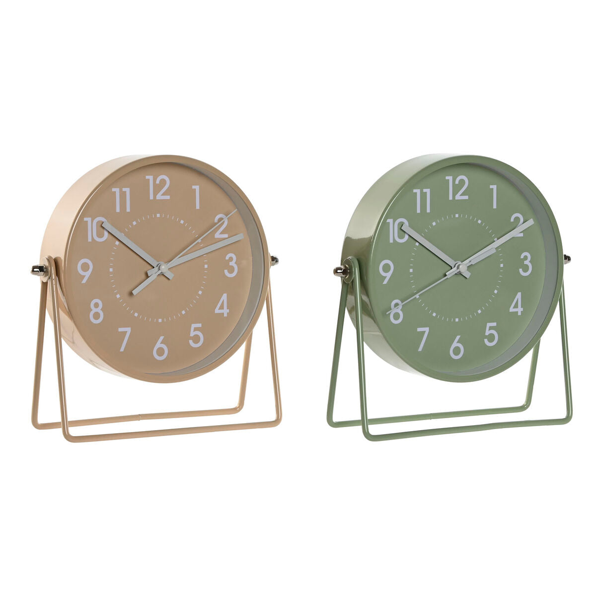 Table clock Home ESPRIT Beige (2 Units)-0