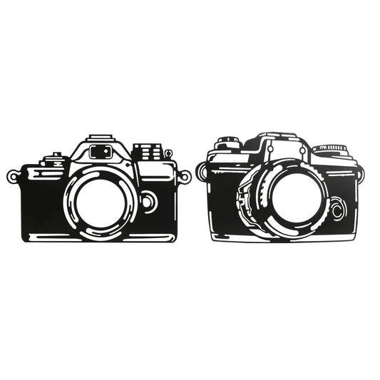 Wall Decoration Home ESPRIT Black Camera Vintage 45 x 1 x 30 cm (2 Units)-0