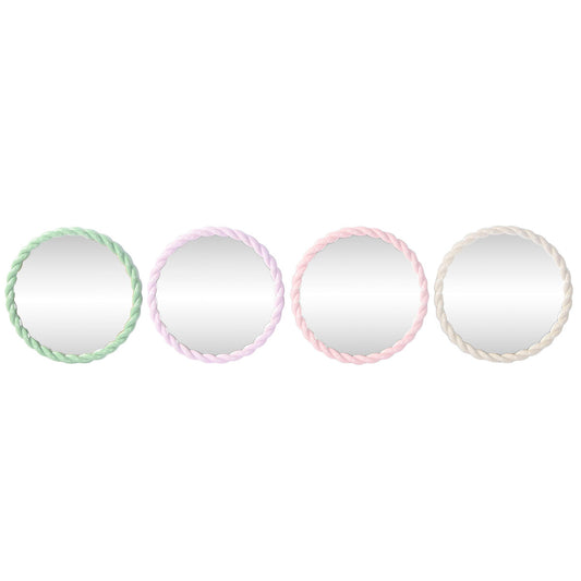 Wall mirror Home ESPRIT White Green Pink Lilac 44 x 3 x 44 cm (4 Units)-0